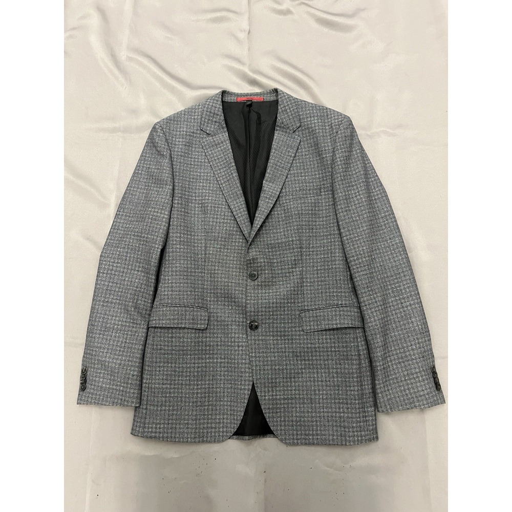 Hugo Boss Men's Gray Plaid 100% Virgin Wool Size 42L